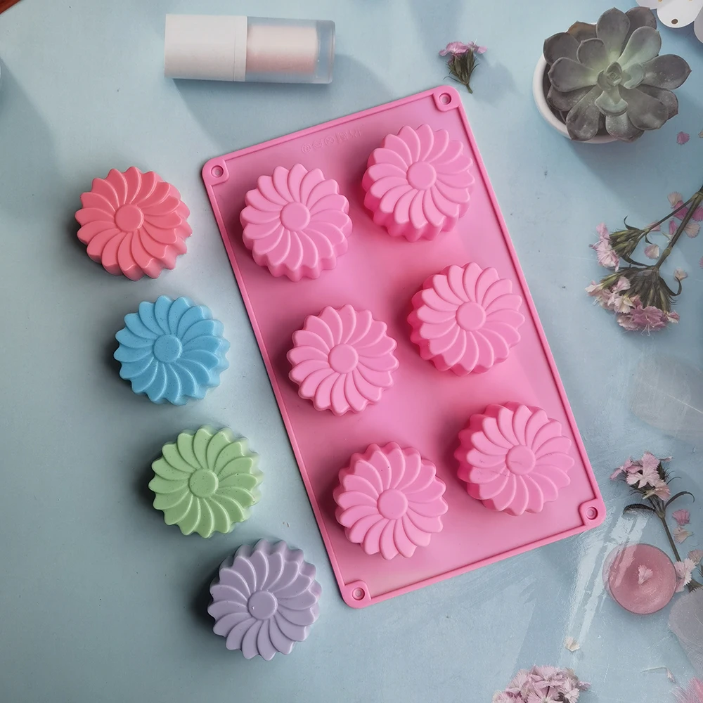 6 Holes Sunflower Flower Shaped Soap Mold. Silicone Mould Flower Form Fondant Molds Moon Cake Baking Crafts Decoration Tools
6 Holes Sunflower Flower Shaped Soap Mold. Silicone Mould Flower Form Fondant Molds Moon Cake Baking Crafts Decoration Tools