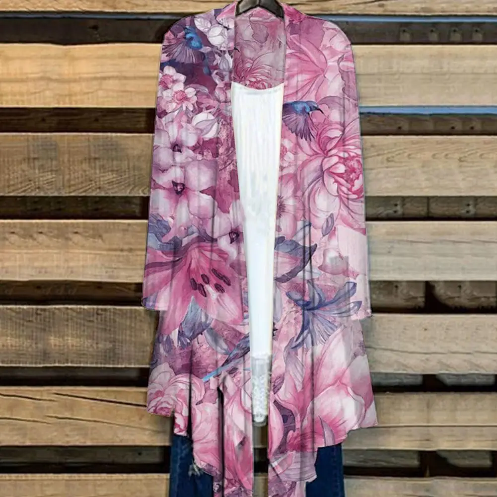 Half Sleeve Open Front Irregular Hem Women Coat Elegant Floral Print Loose Long Cardigan Streetwear
Half Sleeve Open Front Irregular Hem Women Coat Elegant Floral Print Loose Long Cardigan Streetwear