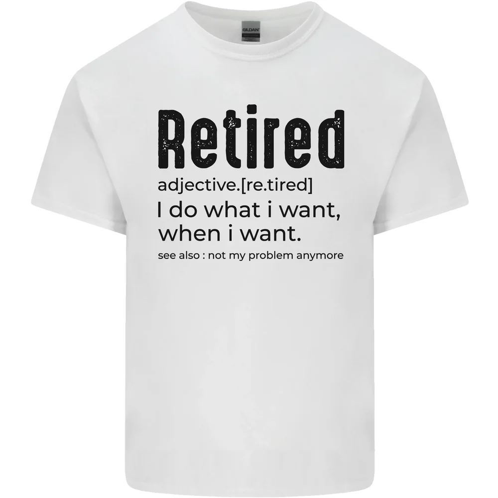 

Retired Definition Funny Retirement Mens Cotton T-Shirt Tee Top