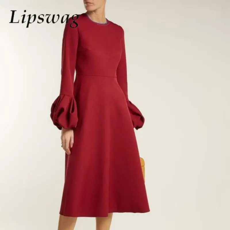 Elegant Spring Summer O Neck Party Dress Women High Fashion Puff Lantern Sleeve Office Dress Solid Lady Slim Casual A-Line Dress
Elegant Spring Summer O Neck Party Dress Women High Fashion Puff Lantern Sleeve Office Dress Solid Lady Slim Casual A-Line Dress