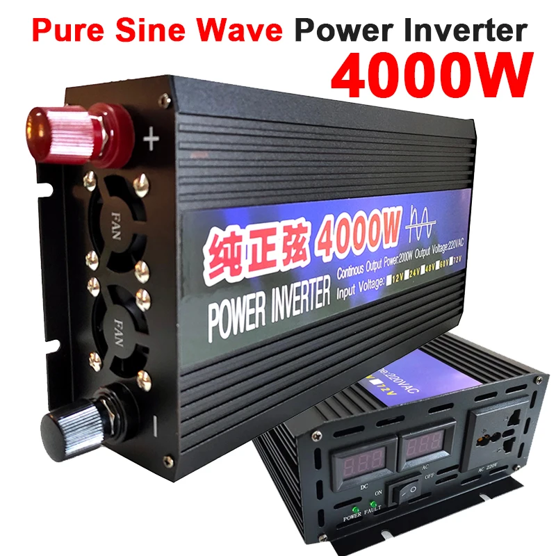 4000W Pure Sine Wave Power Inverters RV Car Solar Inverters 12v to 220v dc to ac Converter Power Inverters Inversor Solar
4000W Pure Sine Wave Power Inverters RV Car Solar Inverters 12v to 220v dc to ac Converter Power Inverters Inversor Solar
