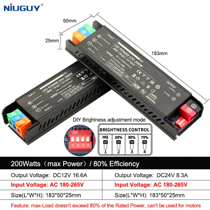 NIUGUY Трансформатор освещения 60-400Вт 12/24В 
NIUGUY Трансформатор освещения 60-400Вт 12/24В