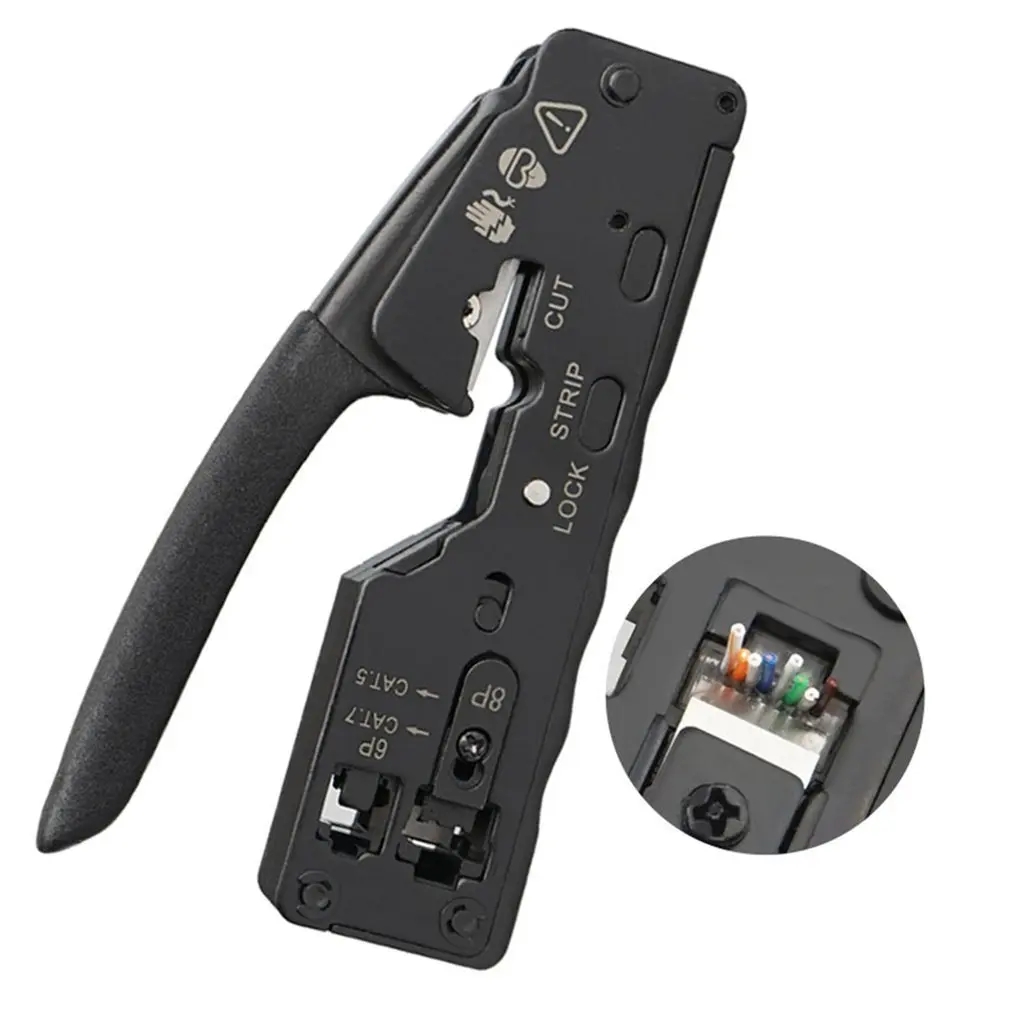 Network Cable Crimper RJ45 Crimp Tool Cutter Stripper for Rj45 Cat7 Cat6 Cat5 Rj11 Rj12 Connector Crimper Pliers
Network Cable Crimper RJ45 Crimp Tool Cutter Stripper for Rj45 Cat7 Cat6 Cat5 Rj11 Rj12 Connector Crimper Pliers