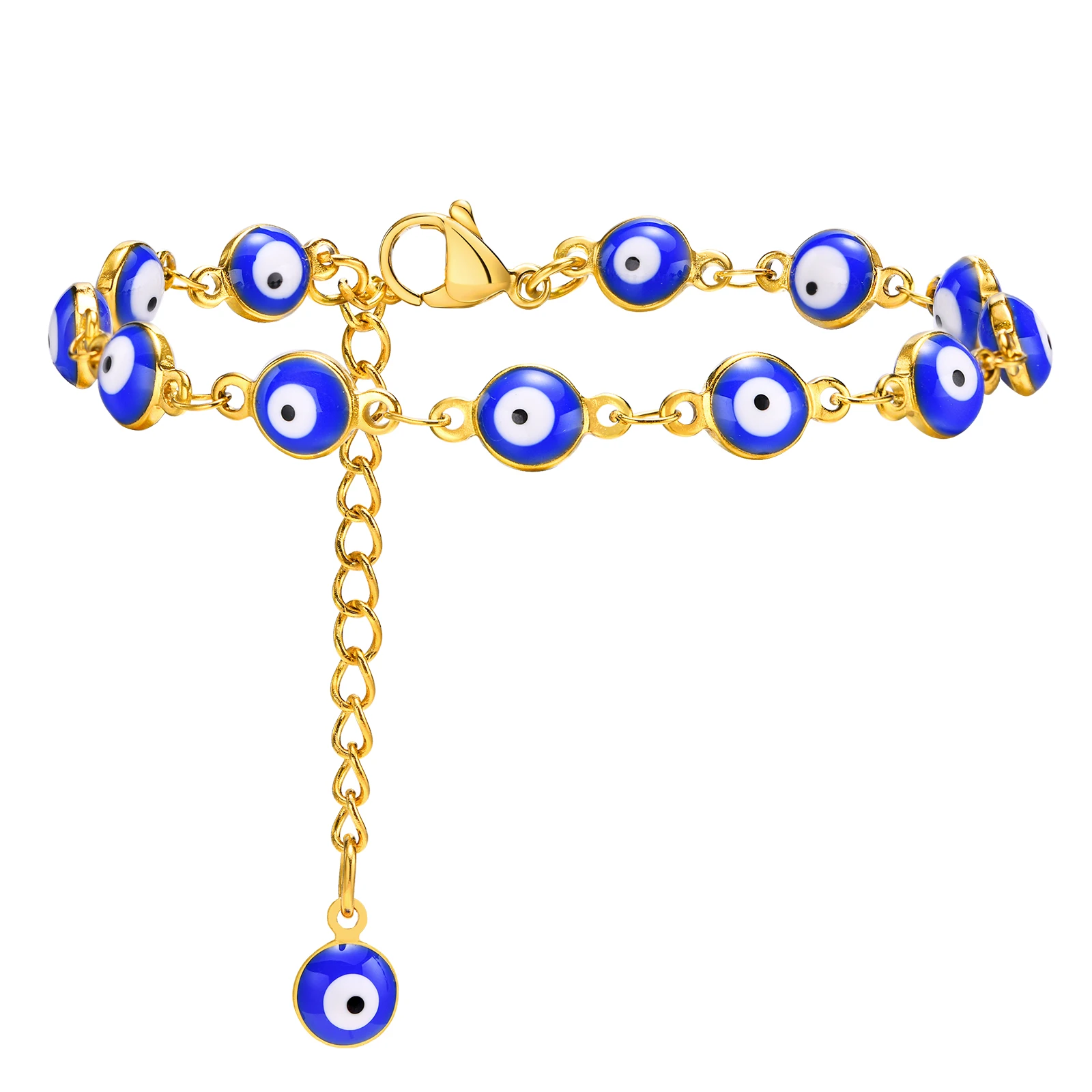 Evil Eye Bracelet,stainless Steel Chain Blue Eye Bracelet Stackable Adjustable Link, Protection Amulet Jewelry
Evil Eye Bracelet,stainless Steel Chain Blue Eye Bracelet Stackable Adjustable Link, Protection Amulet Jewelry