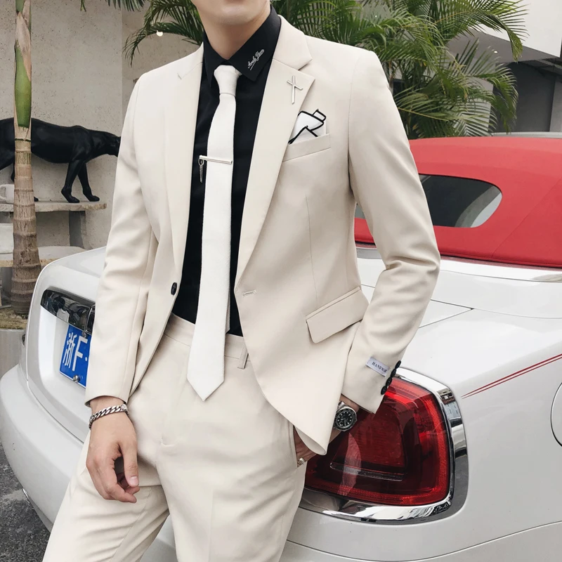 ( Jakcet + Pants ) Autumn Groom Wedding Dress Formal Suit 2 Pcs Set Men Solid Color Mens Slim Casual Business Suits with Pants
( Jakcet + Pants ) Autumn Groom Wedding Dress Formal Suit 2 Pcs Set Men Solid Color Mens Slim Casual Business Suits with Pants