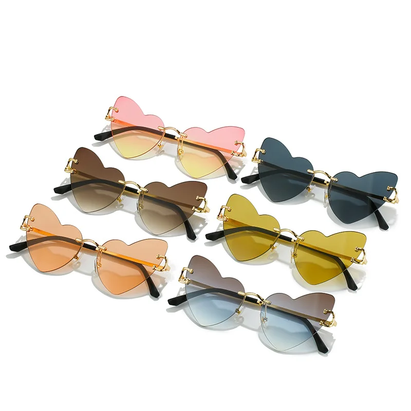 Fashion Colorful Heart Frame Rimless Sunglass Polarized Brand Design Anti-ultraviolet UV400 Casual Sunglass for Adult,Women,Men
Fashion Colorful Heart Frame Rimless Sunglass Polarized Brand Design Anti-ultraviolet UV400 Casual Sunglass for Adult,Women,Men