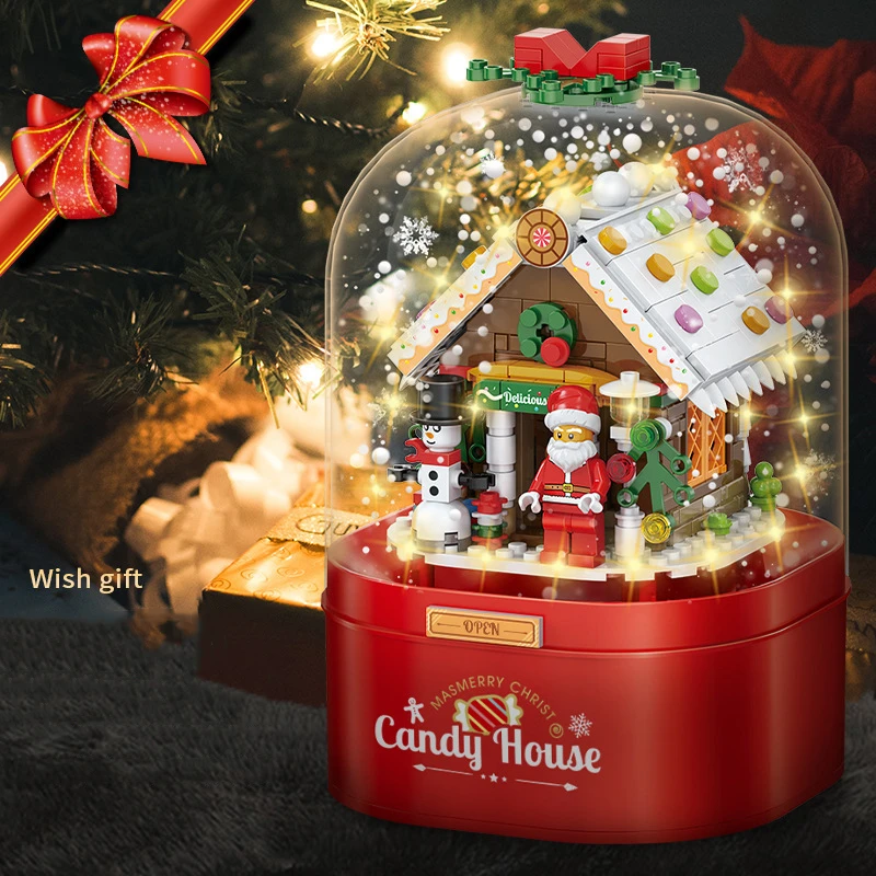 Christmas Candy House Santa Claus Snowman Building Blocks DIY Assembled Toys Floating Snow Light Music Box Kids Decoration Gift
Christmas Candy House Santa Claus Snowman Building Blocks DIY Assembled Toys Floating Snow Light Music Box Kids Decoration Gift