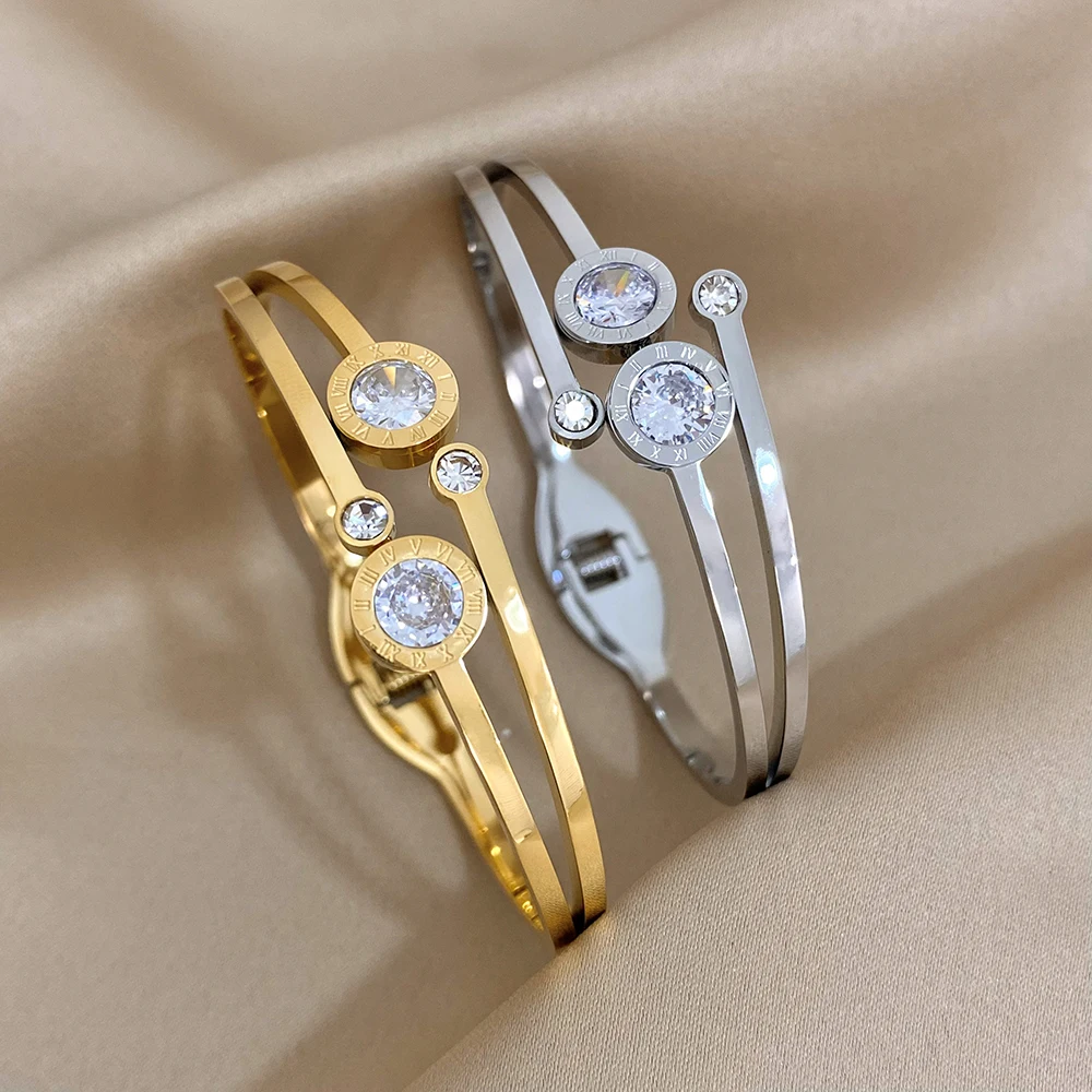 Vintage Roman Numerals Bracelet Bangle For Women Men Luxury Stainless Steel Jewelry Accessories Fashion Cuff Bracelets Gift
Vintage Roman Numerals Bracelet Bangle For Women Men Luxury Stainless Steel Jewelry Accessories Fashion Cuff Bracelets Gift