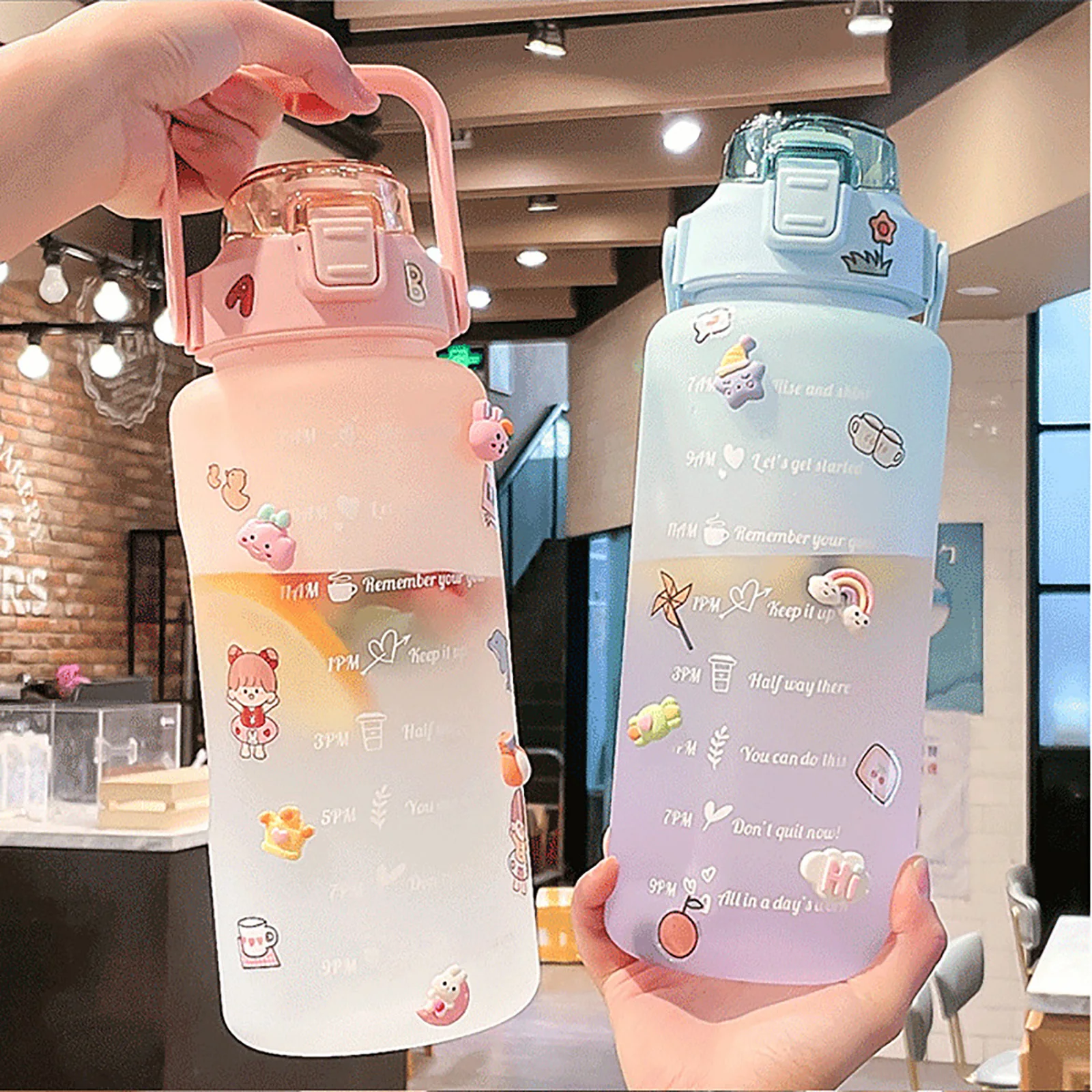 2L Sports Water Bottle With Time Marker Straw Lids Large Capacity Drinking Bottle Plastic Leak-proof Frosted Cup Outdoor
2L Sports Water Bottle With Time Marker Straw Lids Large Capacity Drinking Bottle Plastic Leak-proof Frosted Cup Outdoor