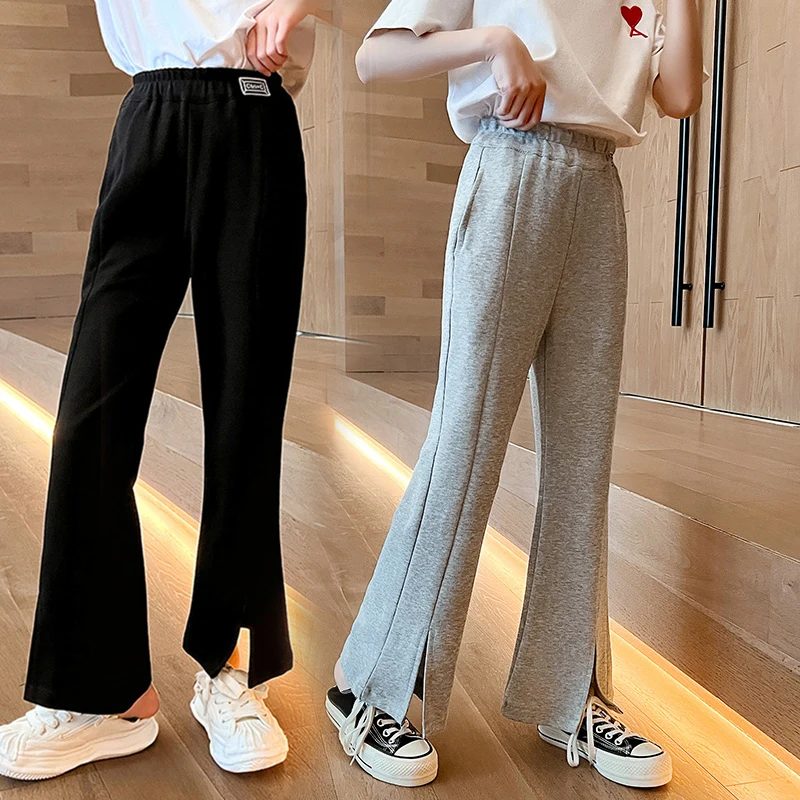 Girls Bell Bottom Pants Summer Loose School Kids Clothes Elastic Waist Children Trousers Fashion Split Teenager Hot Pants 12 Y
Girls Bell Bottom Pants Summer Loose School Kids Clothes Elastic Waist Children Trousers Fashion Split Teenager Hot Pants 12 Y