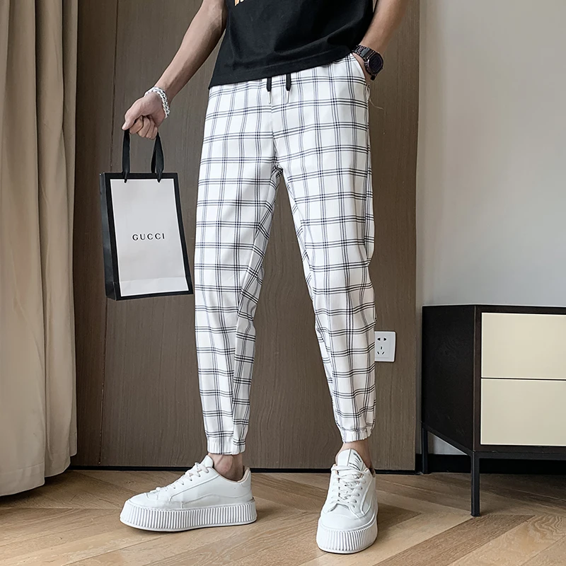 Men's Pants Smart Casual Fashion Men's Clothing Plaid Pencil Pants Thin Mid Waist Jogger Casual Trousers Pants for Men
Men's Pants Smart Casual Fashion Men's Clothing Plaid Pencil Pants Thin Mid Waist Jogger Casual Trousers Pants for Men