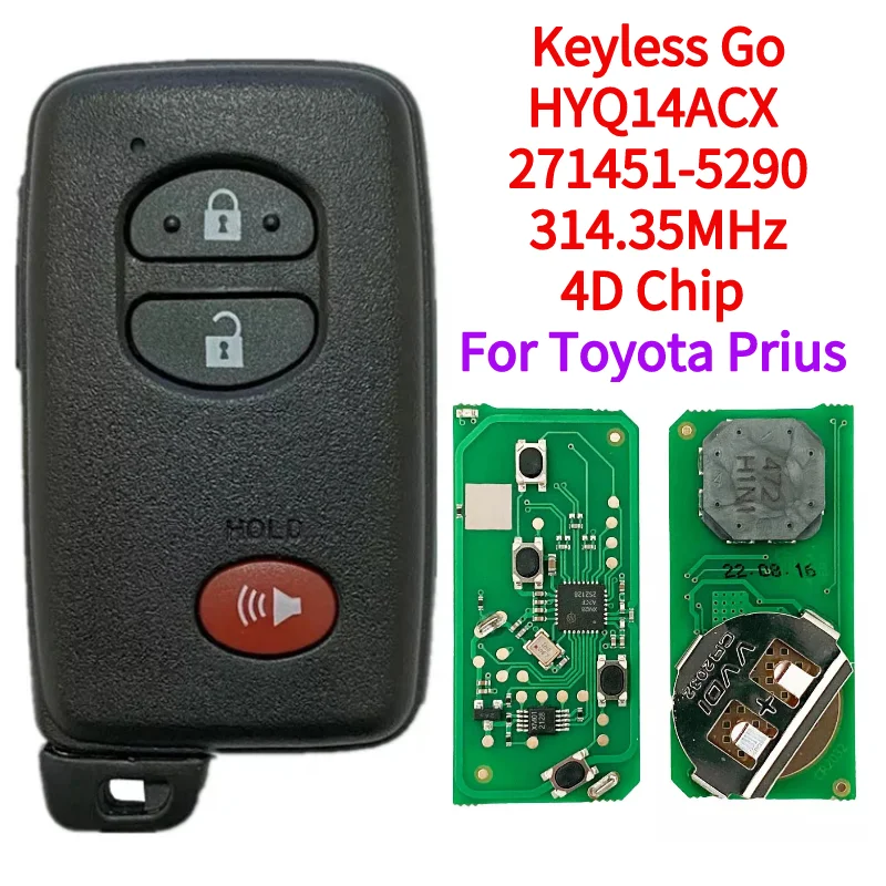 314,35/315 МГц Keyless Go Smart Remote Key Fob с 4D-чипом для платы Toyota Venza Prius 271451 -5290 89904-47370 FCC ID HYQ14ACX
314,35/315 МГц Keyless Go Smart Remote Key Fob с 4D-чипом для платы Toyota Venza Prius 271451 -5290 89904-47370 FCC ID HYQ14ACX
