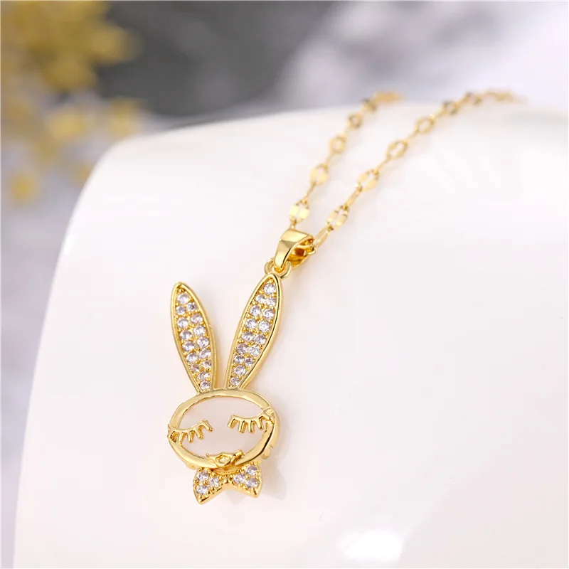 Punk Hip Hop Crystal Moonstone Rabbits Pendant Necklace Women Girls Stainless Steel Chains Charm Choker Jewelry Accessories Gift
Punk Hip Hop Crystal Moonstone Rabbits Pendant Necklace Women Girls Stainless Steel Chains Charm Choker Jewelry Accessories Gift