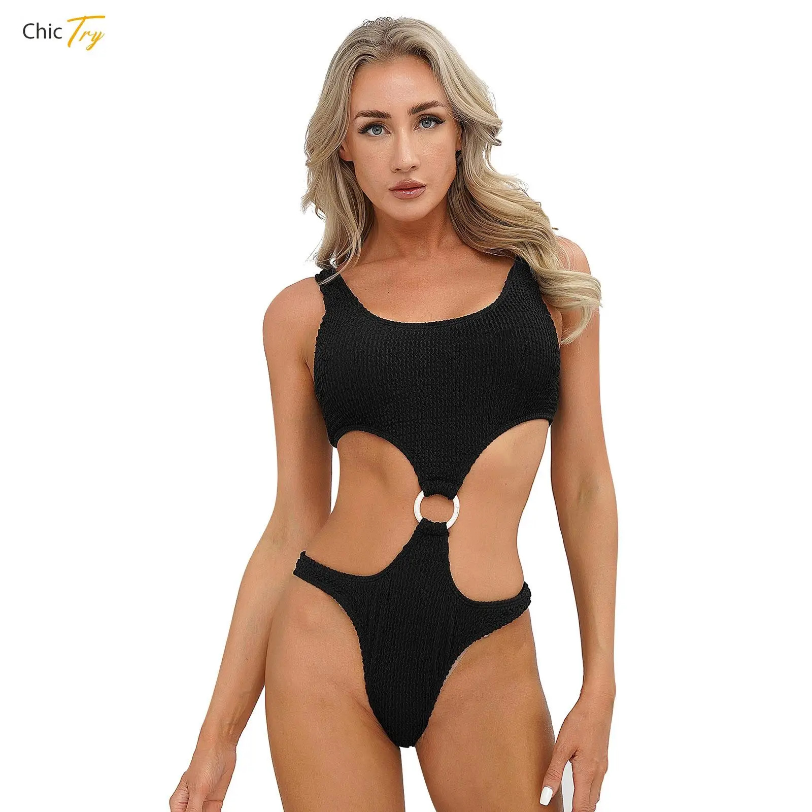 Women's Sport Monokini Swimwear Sleeveless Color Block Cut Out One Piece Swimsuit Pool Party Bathing Suit Seaside Beachwear
Women's Sport Monokini Swimwear Sleeveless Color Block Cut Out One Piece Swimsuit Pool Party Bathing Suit Seaside Beachwear