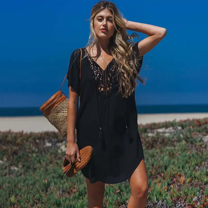 Summer Lace Beach Cover Up Women Cover-up Beach Dress Women Bikini Swimsuit Cover Up Ladies Coverup Sundress Black 2022
Summer Lace Beach Cover Up Women Cover-up Beach Dress Women Bikini Swimsuit Cover Up Ladies Coverup Sundress Black 2022