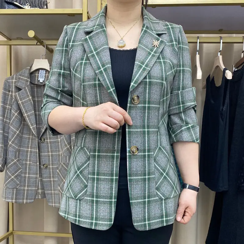 Fashion Coat Spring Autumn Women's Coats Elegant Loose Green Gray Women Jacket Business Casual Office Lady Clothing 5XL E255
Fashion Coat Spring Autumn Women's Coats Elegant Loose Green Gray Women Jacket Business Casual Office Lady Clothing 5XL E255