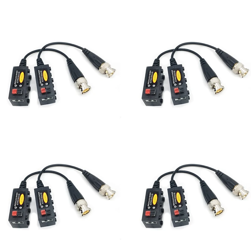 4 Pairs HD CCTV Passive Video Balun 1080P Support AHD/CVI/TVI/CVBS Network To BNC Transmitter With Surge Protection 
4 Pairs HD CCTV Passive Video Balun 1080P Support AHD/CVI/TVI/CVBS Network To BNC Transmitter With Surge Protection