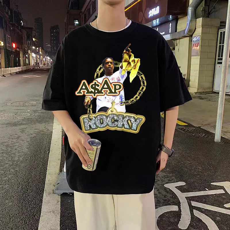 Rap Asap Rocky Portrait Tshirt Hip Hop High Street T Shirt Man Streetwear Men Women Fashion Wears Harajuku Short Sleeve T-shirt
Rap Asap Rocky Portrait Tshirt Hip Hop High Street T Shirt Man Streetwear Men Women Fashion Wears Harajuku Short Sleeve T-shirt