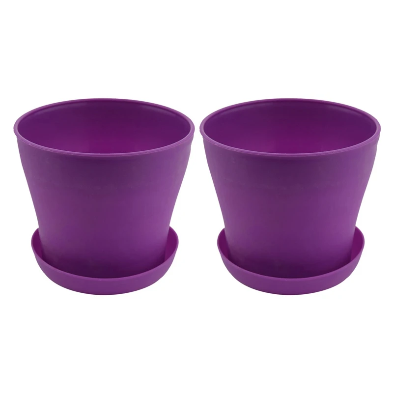 2X Plastic Plant Flower Pot Planter With Saucer Tray Round Gloss Home Garden Decor, Purple Upper Caliber -, 14Cm
2X Plastic Plant Flower Pot Planter With Saucer Tray Round Gloss Home Garden Decor, Purple Upper Caliber -, 14Cm