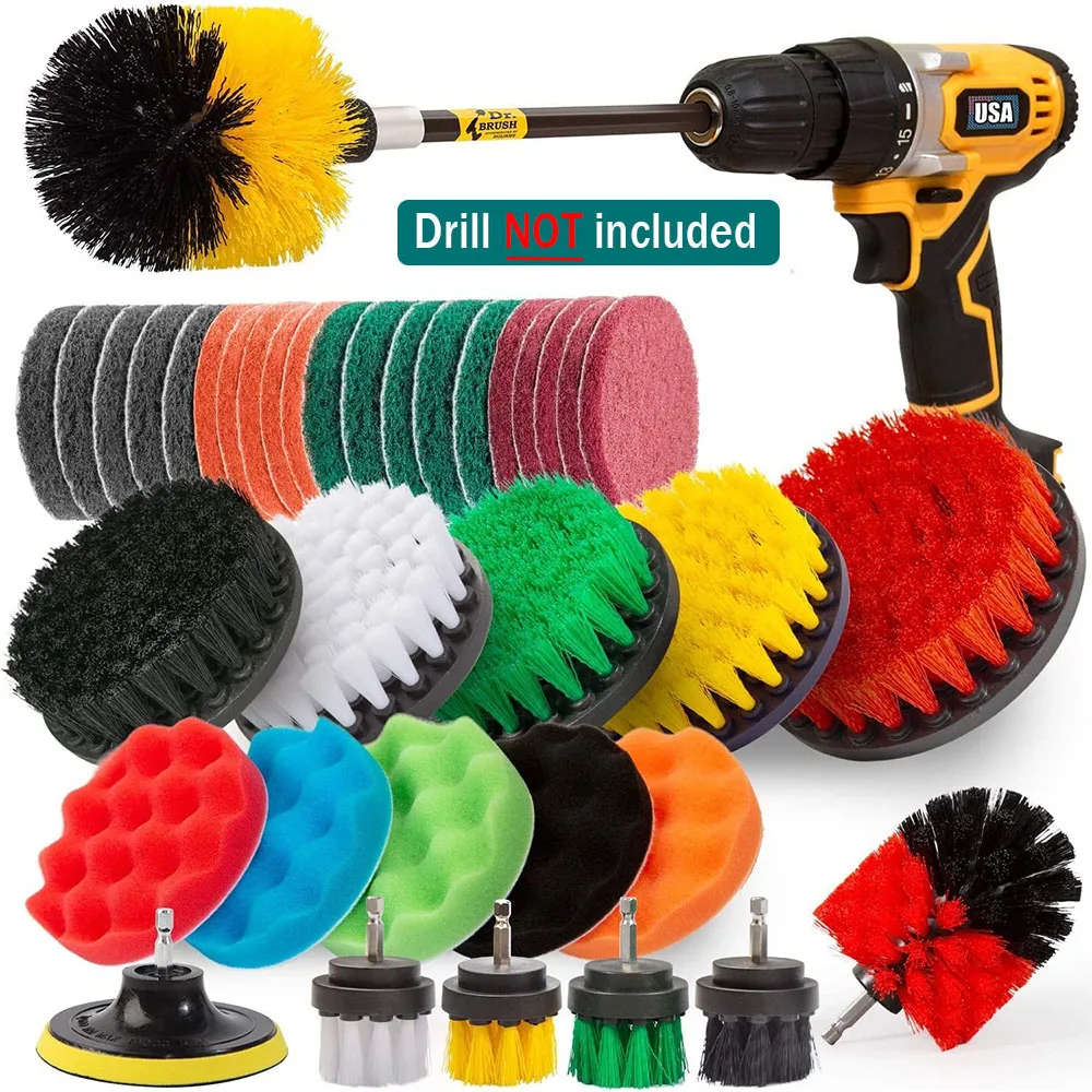 Drill Brush Attachments Set, Power Clean Scrubber Brush, Scrub Pads & Sponge with Extend Long Attachment for Bathroom, Kitchen
Drill Brush Attachments Set, Power Clean Scrubber Brush, Scrub Pads & Sponge with Extend Long Attachment for Bathroom, Kitchen