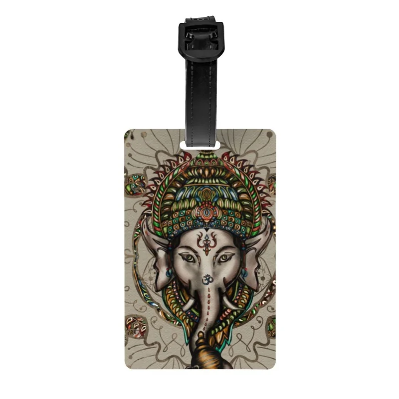 

Mandala Lord Ganesha Luggage Tag for Suitcases Funny Ganesh Ganesa Ganapati Elephant Baggage Tags Privacy Cover ID Label