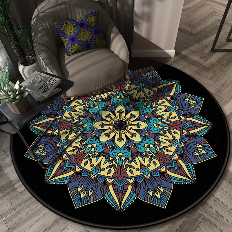 Bedside Door Mat Floor Chair Mat Living Room Round Rug Ethnic Style Mandala Rug Home Decor Rug
Bedside Door Mat Floor Chair Mat Living Room Round Rug Ethnic Style Mandala Rug Home Decor Rug