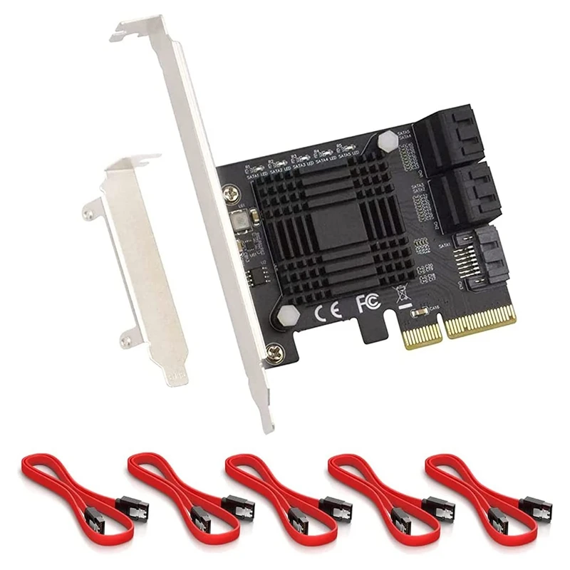 PCIe SATA Card 5 Port, PCI-E to SATA Expansion Card, 6Gbps PCI-E (2X 4X 8X 16X) SATA 3.0 Controller Card for Windows
PCIe SATA Card 5 Port, PCI-E to SATA Expansion Card, 6Gbps PCI-E (2X 4X 8X 16X) SATA 3.0 Controller Card for Windows