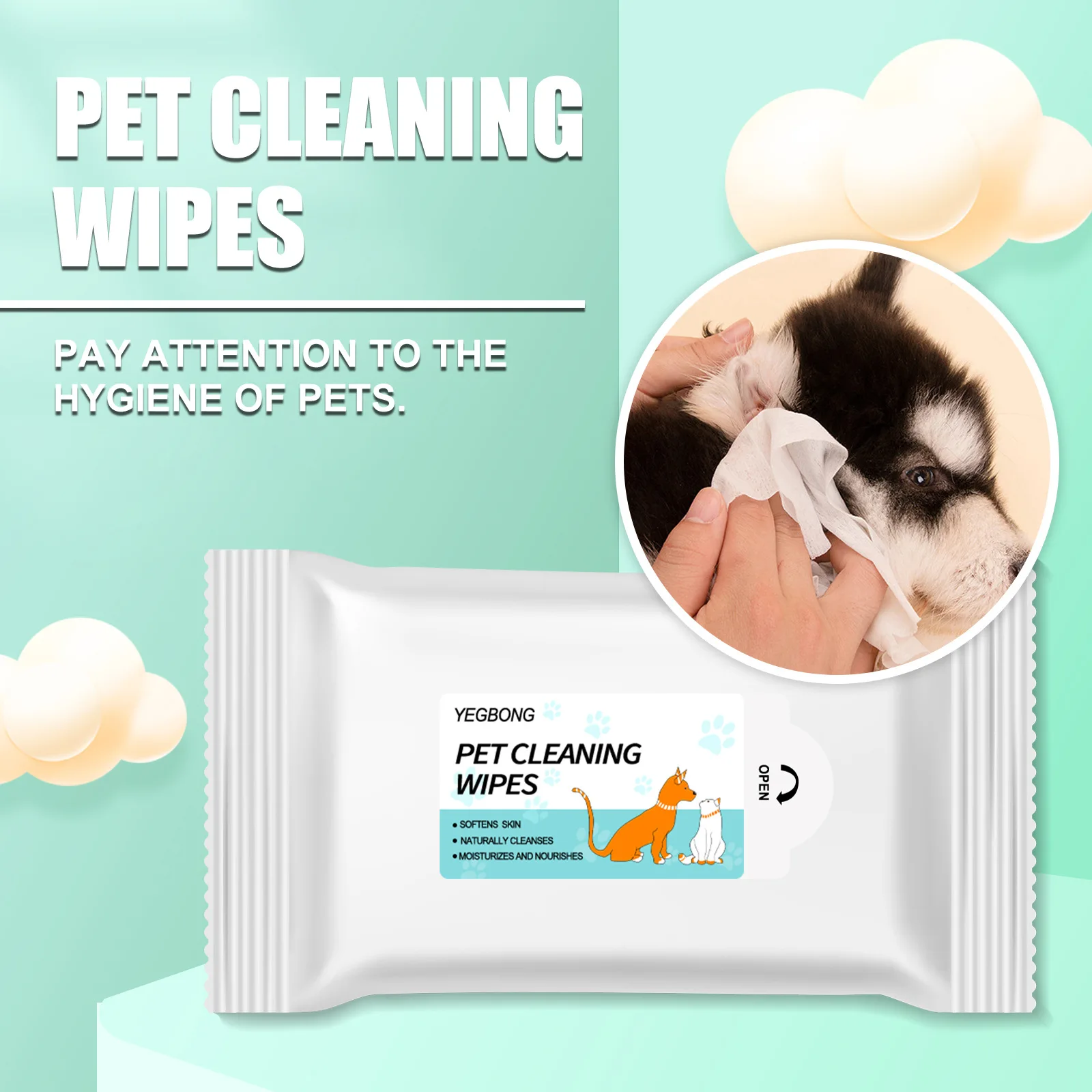 1 Bag Pet Cleaning Wipes No Rinse for Pet Cat Bathing Pet Grooming Washing Dog Dry Clean Dogs Cat Tear Stains Cochlear Care Wipe
1 Bag Pet Cleaning Wipes No Rinse for Pet Cat Bathing Pet Grooming Washing Dog Dry Clean Dogs Cat Tear Stains Cochlear Care Wipe