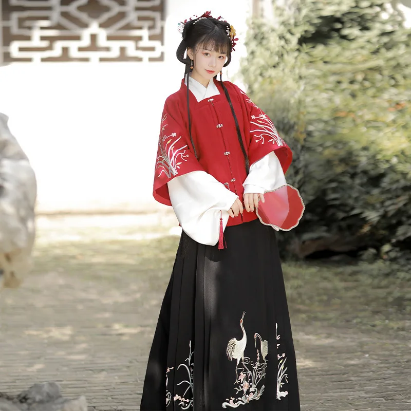 Lady New Arrival Original Ancient Chinese Style Retro Red Hanfu Dress Women Oriental Traditional Fluffy Three Piece Suit Skirt
Lady New Arrival Original Ancient Chinese Style Retro Red Hanfu Dress Women Oriental Traditional Fluffy Three Piece Suit Skirt