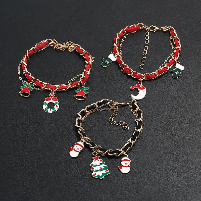 European And American Christmas New Bracelet Snowflake Christmas Tree Alloy Oil Dripping Bracelet
European And American Christmas New Bracelet Snowflake Christmas Tree Alloy Oil Dripping Bracelet