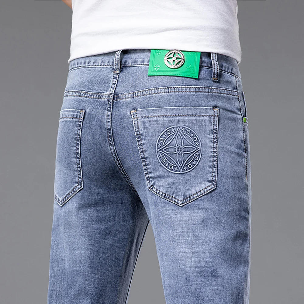 Top Quality Thin Men Cotton Jeans Trousers Straight Elastic Business Pants Classic Style Summer Spring Jeans Denim Male Pants
Top Quality Thin Men Cotton Jeans Trousers Straight Elastic Business Pants Classic Style Summer Spring Jeans Denim Male Pants