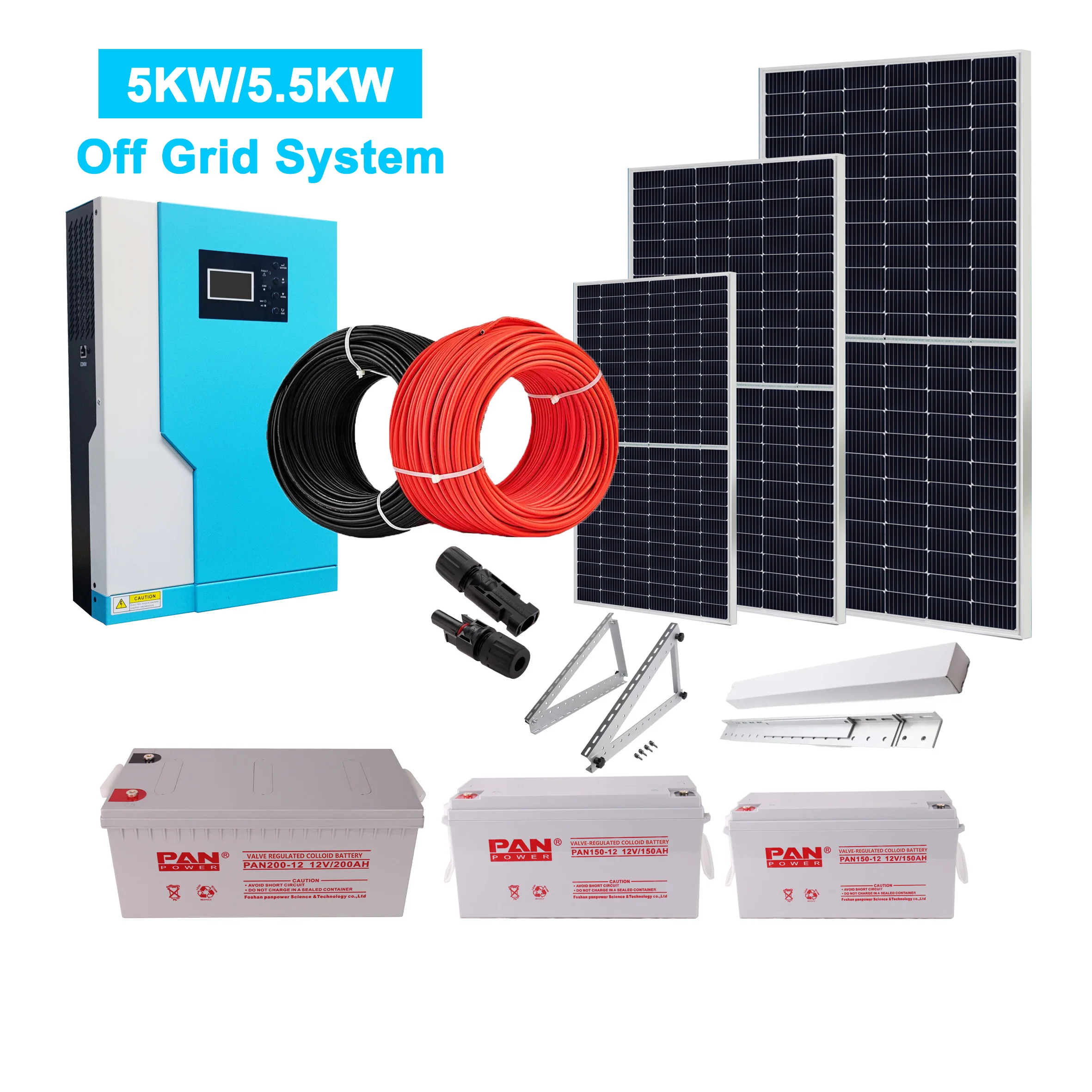 Off Grid Solar Home System 5000W Solar Panel 5KWH Solar Energy System 5500 watt Hybrid Inverter
Off Grid Solar Home System 5000W Solar Panel 5KWH Solar Energy System 5500 watt Hybrid Inverter