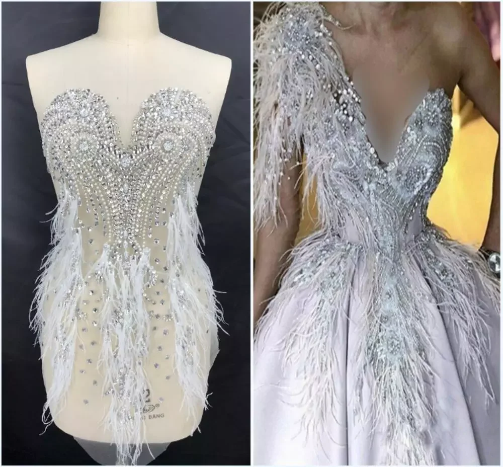 Silver Handmade Beaded Lace Sequins Sew on Rhinestones Costumes Patches Appliques For Wedding Dress Feather Decorations Diy
Silver Handmade Beaded Lace Sequins Sew on Rhinestones Costumes Patches Appliques For Wedding Dress Feather Decorations Diy