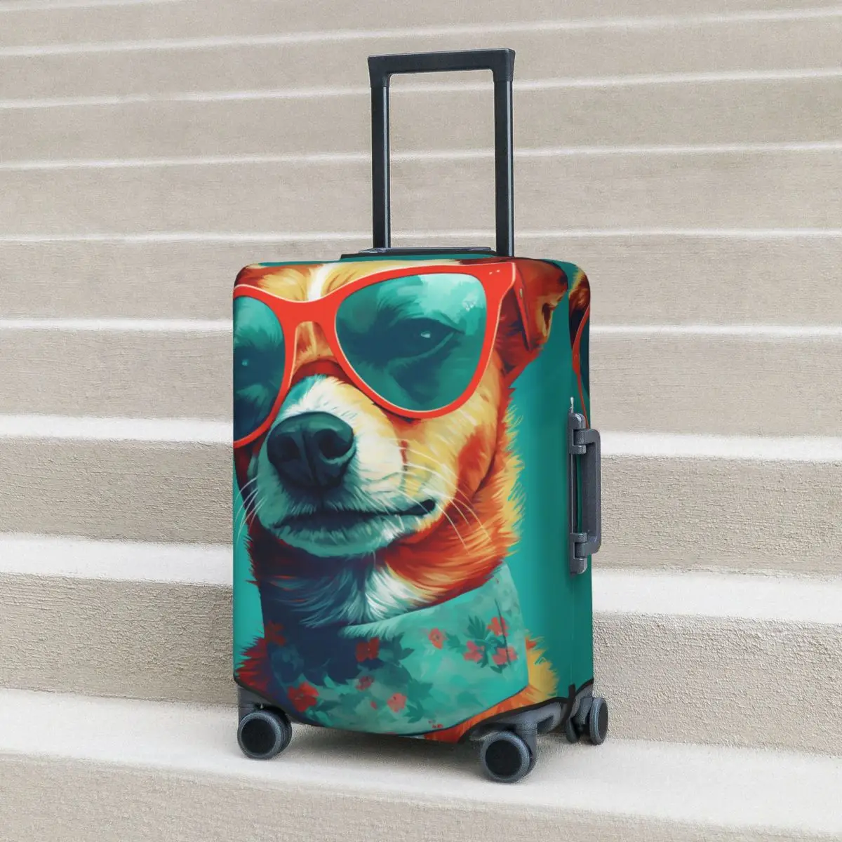 Dog Suitcase Cover Graphic Illustration Sunglasses Strectch Business Protector Luggage Case Holiday
Dog Suitcase Cover Graphic Illustration Sunglasses Strectch Business Protector Luggage Case Holiday