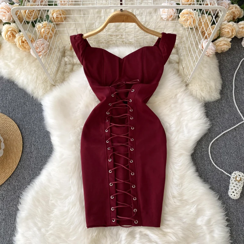 French Style Dress Wild Strap Dresses Lace Up Draw String Sleeveless Vestidos Female Bodycon De Mujer Women Clothes Dropshipping
French Style Dress Wild Strap Dresses Lace Up Draw String Sleeveless Vestidos Female Bodycon De Mujer Women Clothes Dropshipping