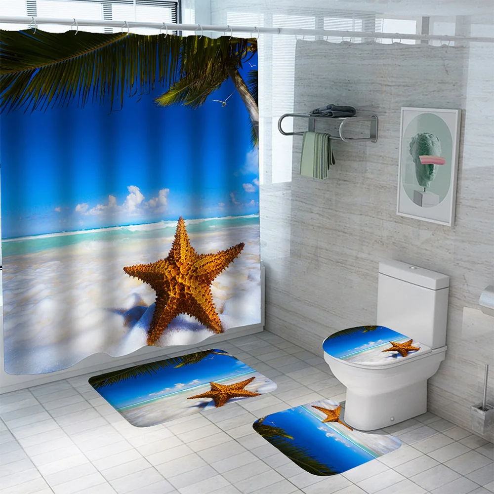 Starblue-Hgs, Beach Starfish Shell Shower Curtain Bathroom Decor Bathtub Waterproof 180cm Shower Curtain Toilet Cover Mat
Starblue-Hgs, Beach Starfish Shell Shower Curtain Bathroom Decor Bathtub Waterproof 180cm Shower Curtain Toilet Cover Mat