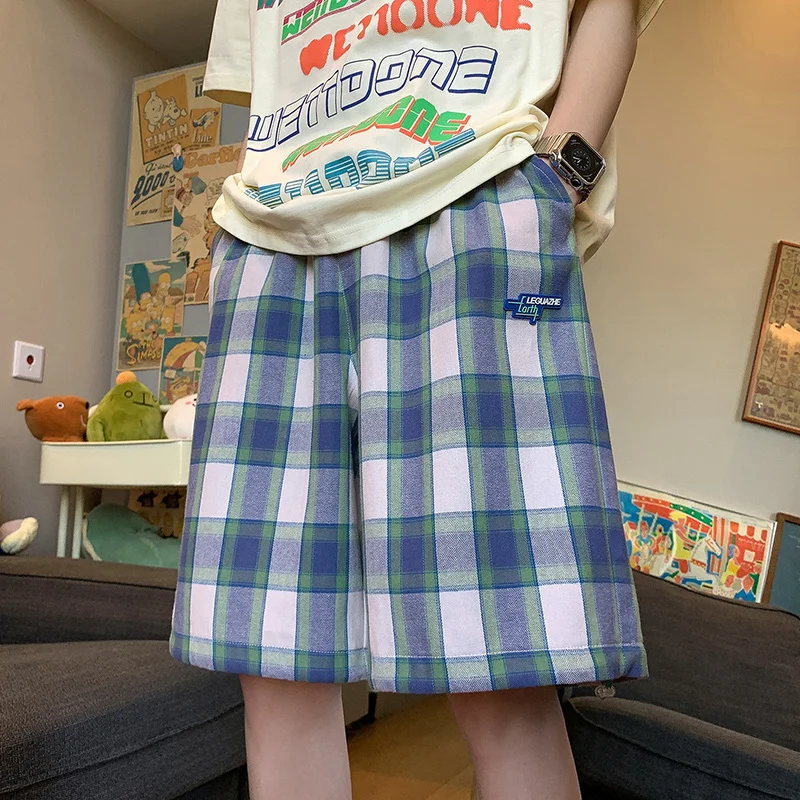 2023 Summer New Large Blue Plaid Embroidery Shorts Mens Womens Japanese Chic Loose Straight Short Pants Harajuku Y2k Streetwear
2023 Summer New Large Blue Plaid Embroidery Shorts Mens Womens Japanese Chic Loose Straight Short Pants Harajuku Y2k Streetwear
