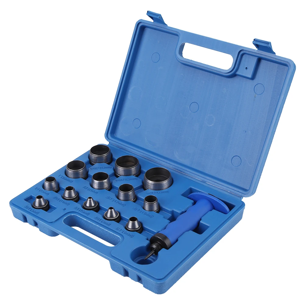 13pcs Hollow Punch Set with Handle Heavy Duty Leatherworking Belt Hole Punching Tool
13pcs Hollow Punch Set with Handle Heavy Duty Leatherworking Belt Hole Punching Tool