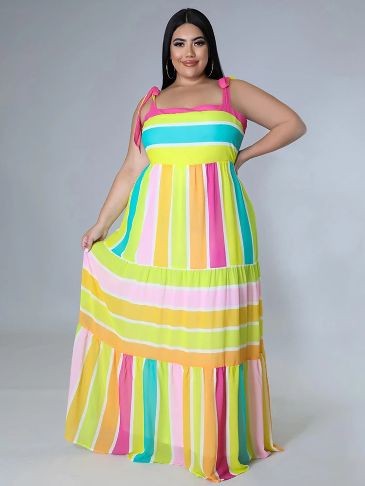 ZJFZML ZZ Plus Size Dresses Women 2022 Wholesale Rainbow Striped Stitching Camisole Backless Bohemian Beach Dress Dropshipping
ZJFZML ZZ Plus Size Dresses Women 2022 Wholesale Rainbow Striped Stitching Camisole Backless Bohemian Beach Dress Dropshipping
