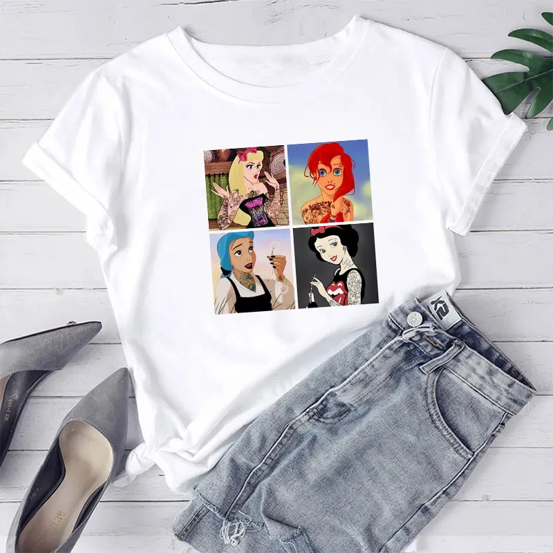 Funny Disney Princess Tattoo Edgy T-shirts Fashion Summer White Short Sleeve Women's Tee Shirt New 2022 Casual Streetwear Tshirt
Funny Disney Princess Tattoo Edgy T-shirts Fashion Summer White Short Sleeve Women's Tee Shirt New 2022 Casual Streetwear Tshirt