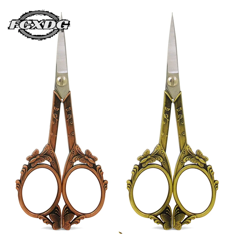 Handmade DIY Sewing Supplies Stainless Steel Antique Scissors Rose Gold Small Embroidery Scissors Sharp Zig Zag Fabric Scissors
Handmade DIY Sewing Supplies Stainless Steel Antique Scissors Rose Gold Small Embroidery Scissors Sharp Zig Zag Fabric Scissors