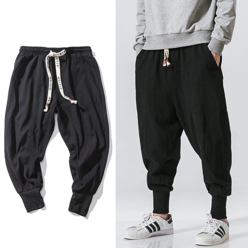 Chinese style knickerbockers men's street wear casual jogging pants men's cotton and linen jogging pants
Chinese style knickerbockers men's street wear casual jogging pants men's cotton and linen jogging pants