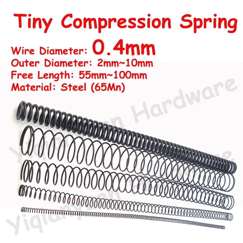 5Pcs Wire Diameter 0.4mm Cylidrical Coil Compression Spring Rotor Return Compressed Spring Release Pressure Spring Steel 65Mn
5Pcs Wire Diameter 0.4mm Cylidrical Coil Compression Spring Rotor Return Compressed Spring Release Pressure Spring Steel 65Mn