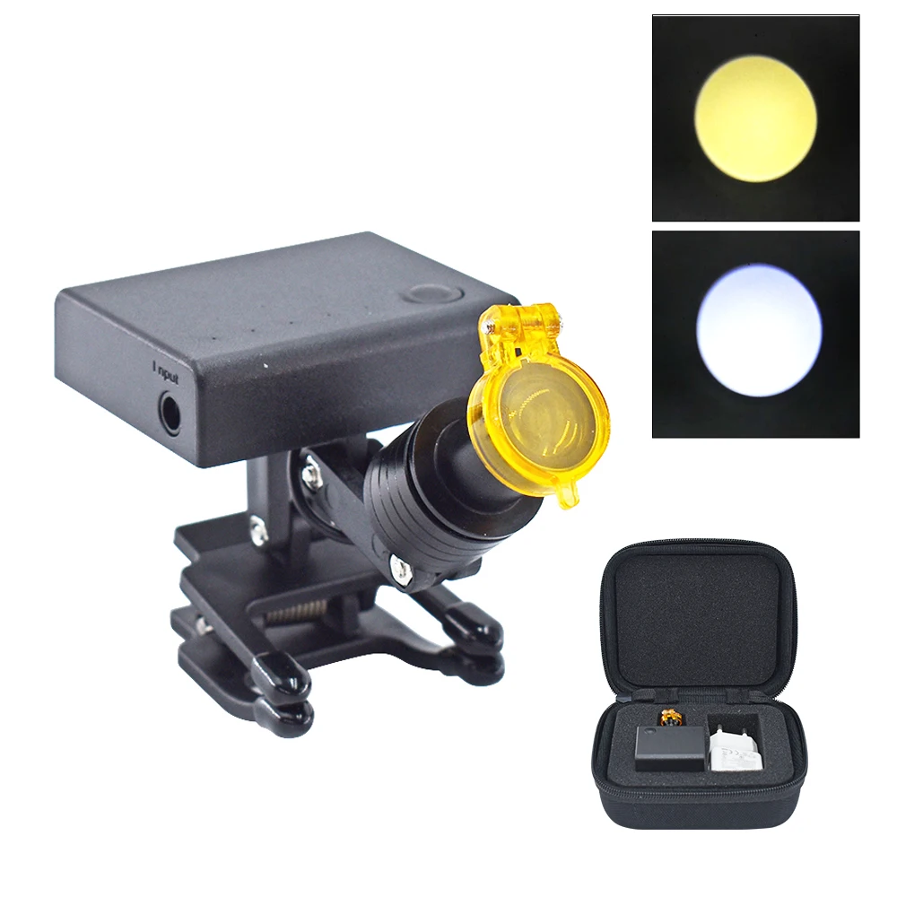 5W Wireless LED Headlight for Dental Brightness Adjustable Binocular Magnifier Spotlight Loupes with Glasses Clip Yellow Filter
5W Wireless LED Headlight for Dental Brightness Adjustable Binocular Magnifier Spotlight Loupes with Glasses Clip Yellow Filter