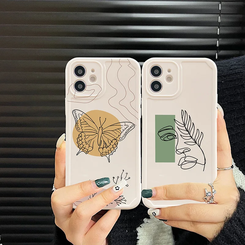 Cute Butterfly Girl Line Phone Case For iPhone 11 12 13 Pro Max X 7 8 Plus XR XS Soft Silicone Back Cover Funda
Cute Butterfly Girl Line Phone Case For iPhone 11 12 13 Pro Max X 7 8 Plus XR XS Soft Silicone Back Cover Funda