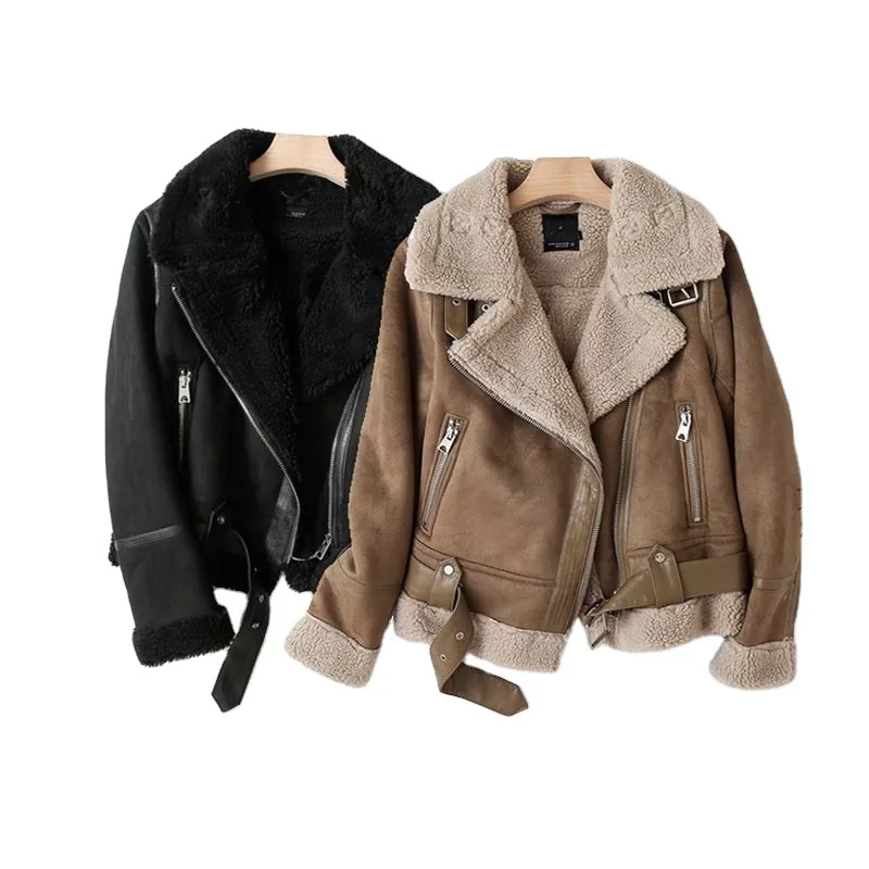 Winter women's large lapel women's thickened motorcycle suede fur coat
Winter women's large lapel women's thickened motorcycle suede fur coat