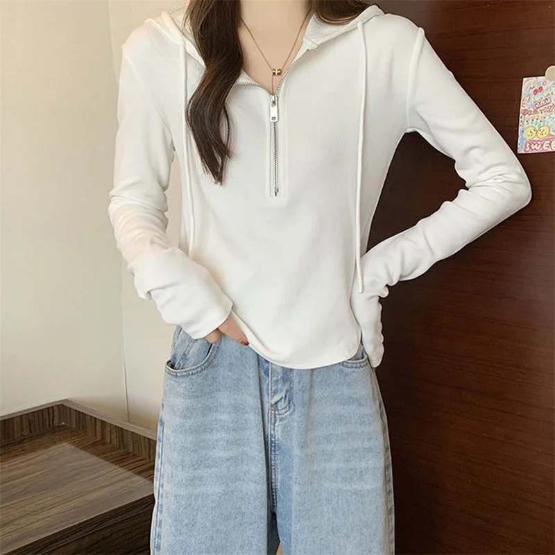 Модный Универсальный пуловер, милый короткий свитшот, пуловер, Женская однотонная короткая толстовка на молнии, облегающая футболка с длин...
Модный Универсальный пуловер, милый короткий свитшот, пуловер, Женская однотонная короткая толстовка на молнии, облегающая футболка с длин...