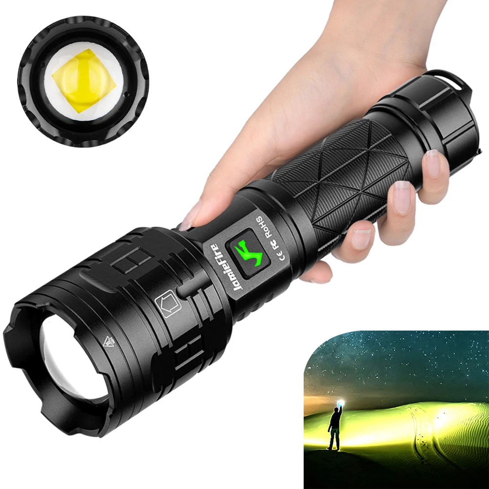 Camping XHP160 16core Powerful LED Flashlight USB TYPE-C Rechargeable Zoom Torch Aluminum Alloy Flashlight Black Camping Tool
Camping XHP160 16core Powerful LED Flashlight USB TYPE-C Rechargeable Zoom Torch Aluminum Alloy Flashlight Black Camping Tool