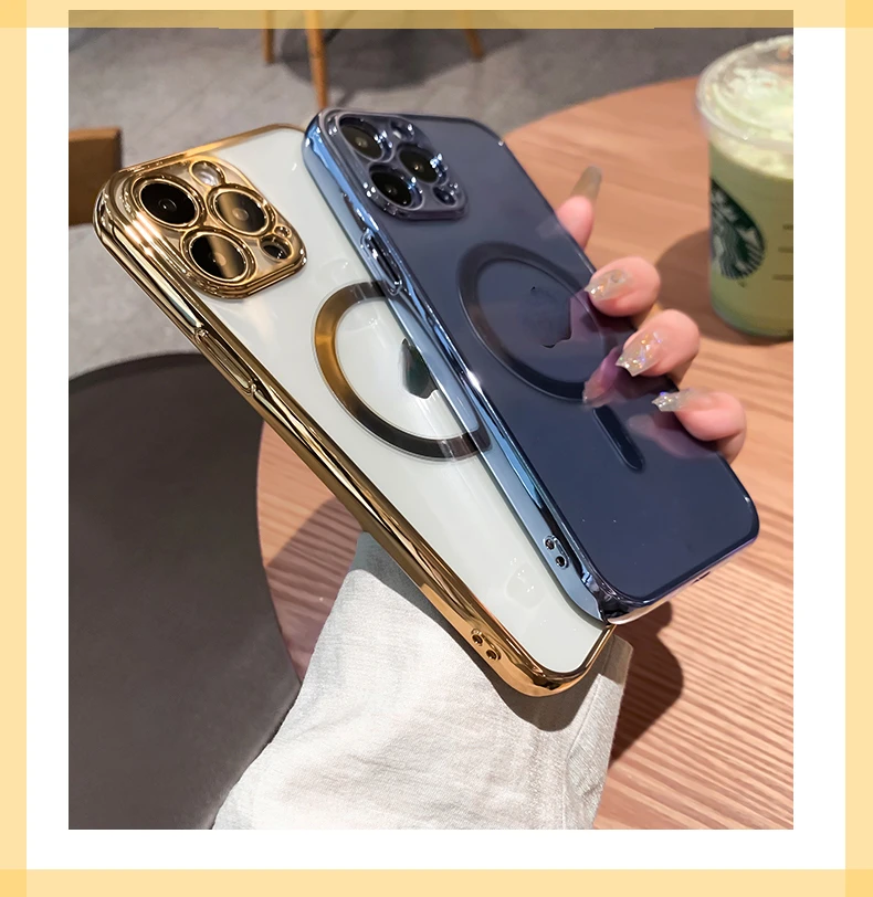 Luxury Plating Clear For Magsafe Wireless Charge Case For iPhone 14 13 12 11 Pro Max X XR XS 8 Plus Soft Silicone Cover
Luxury Plating Clear For Magsafe Wireless Charge Case For iPhone 14 13 12 11 Pro Max X XR XS 8 Plus Soft Silicone Cover