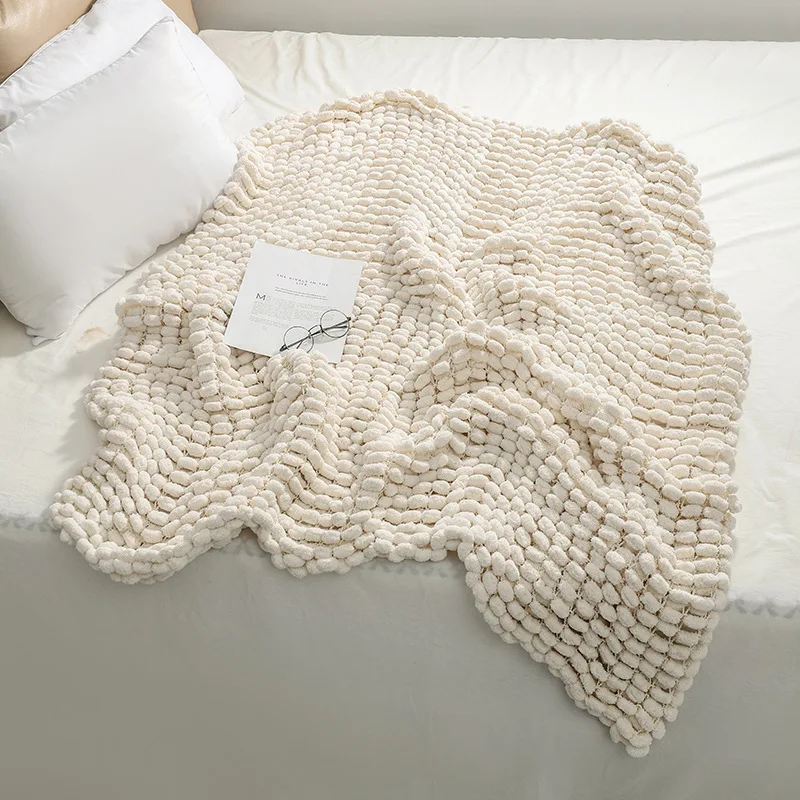 Покрывало для дивана, одеяло из грубой шерсти, плетеное вручную одеяло, вязаное одеяло, шерстяное одеяло для кемпинга на открытом воздухе 
Покрывало для дивана, одеяло из грубой шерсти, плетеное вручную одеяло, вязаное одеяло, шерстяное одеяло для кемпинга на открытом воздухе